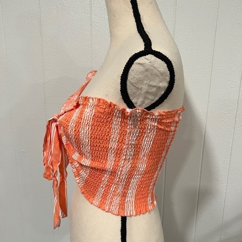 3/$25 Sale 🎈Kendel & Kylie smocking stripped tube tie front bandeau top - Picture 2 of 7